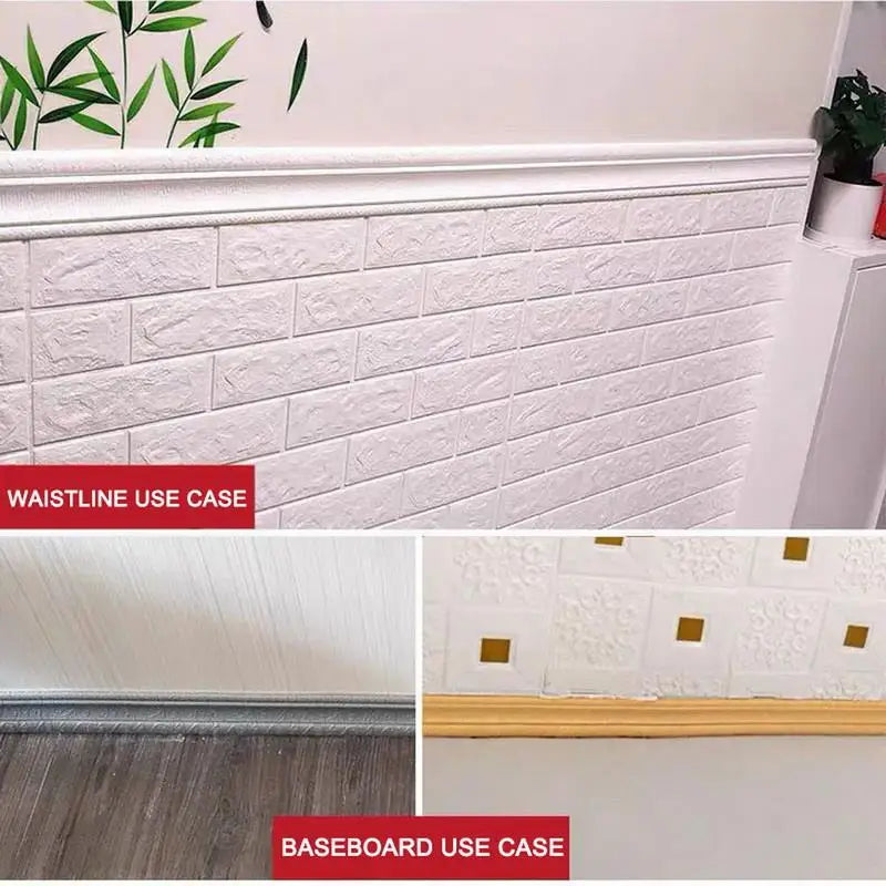 3D Wall Trim Line Skirting Border Self Adhesive Waterproof