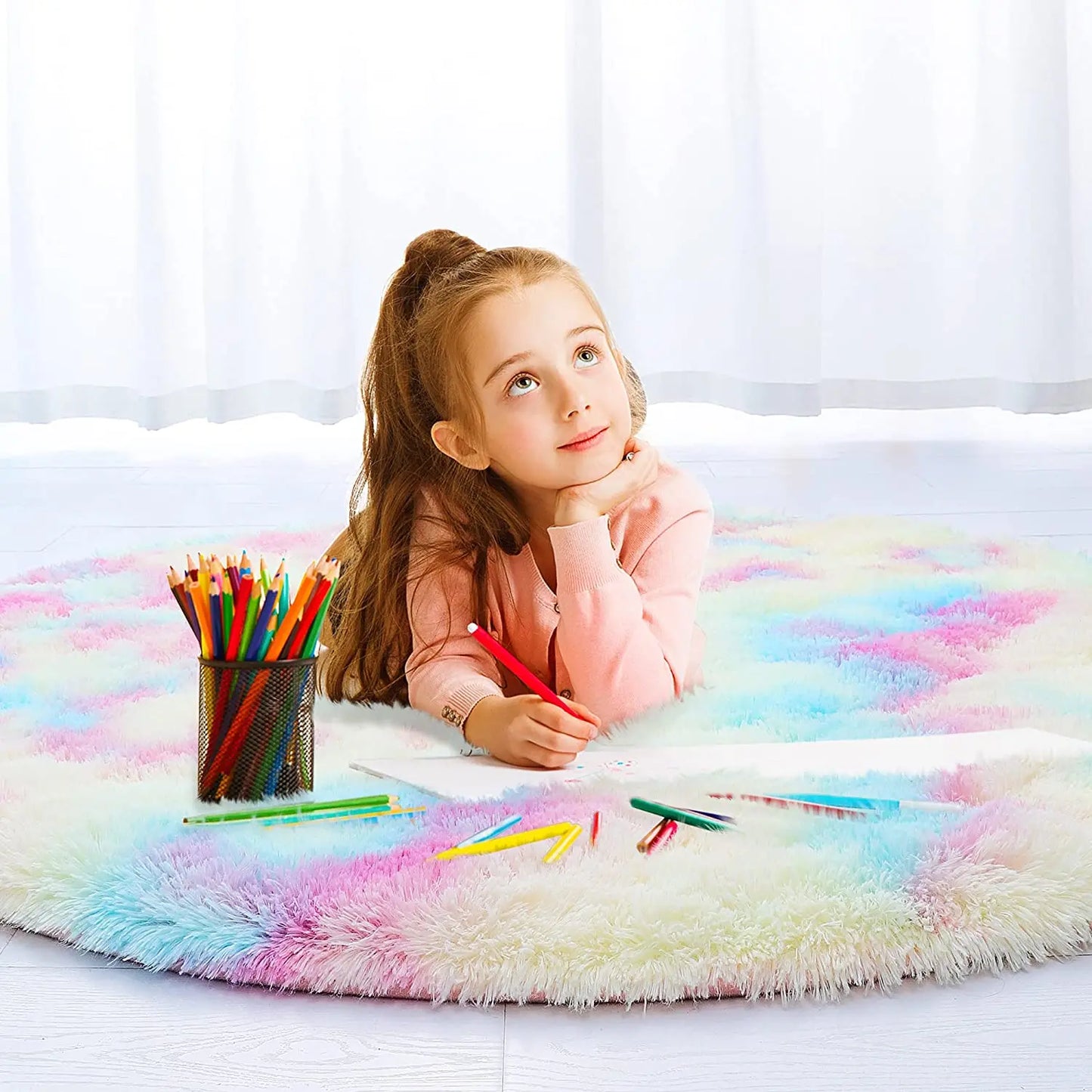 Round Rainbow Rug