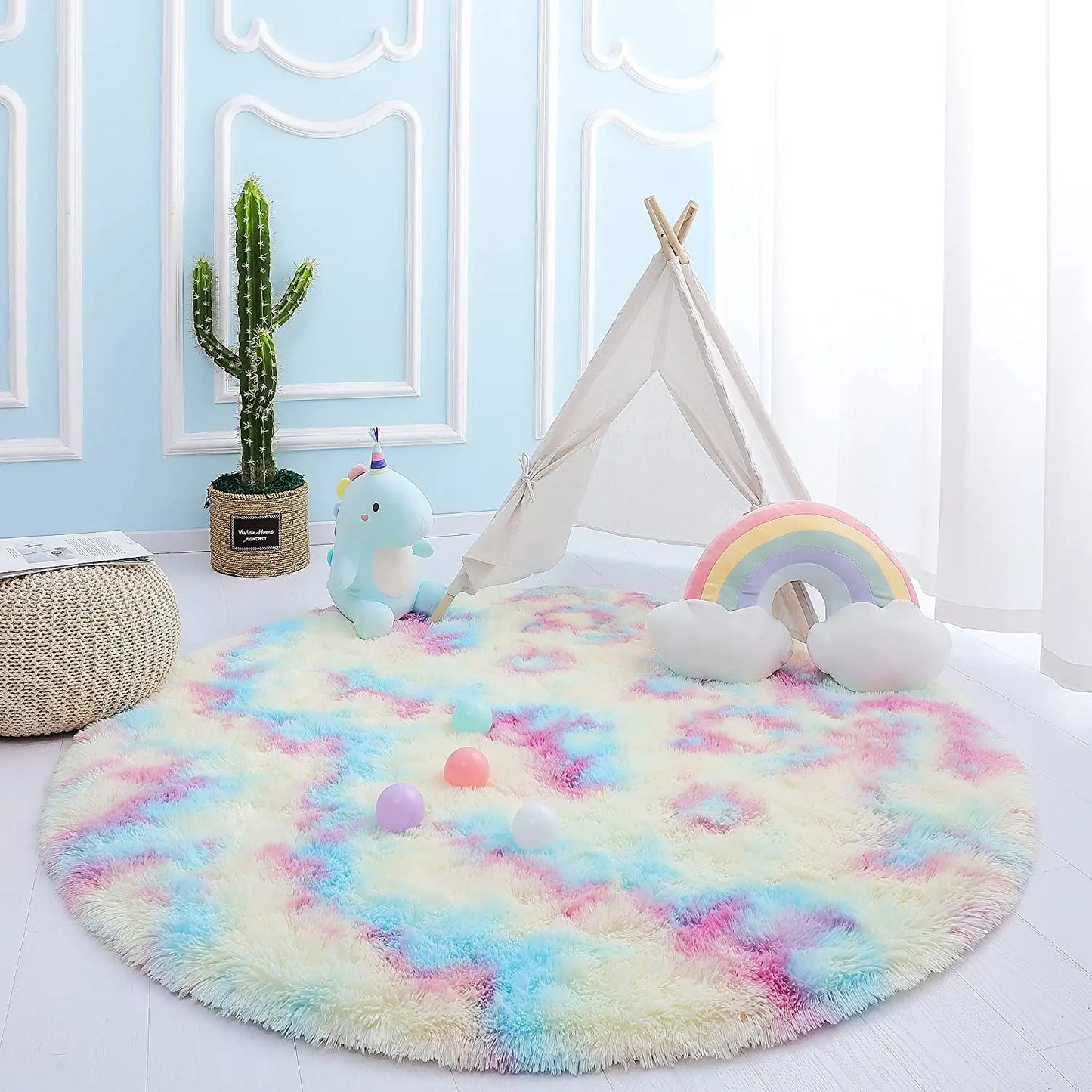 Round Rainbow Rug