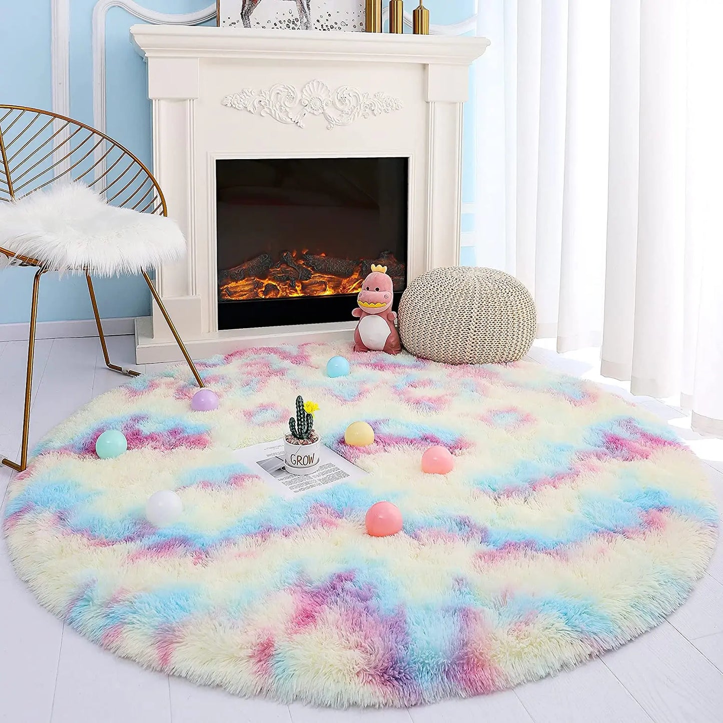 Round Rainbow Rug