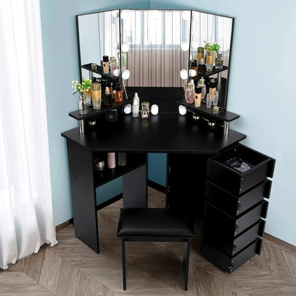 Vanity with Lights and Rotating Drawers