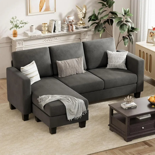 L-Shaped Convertible Sectional Couch