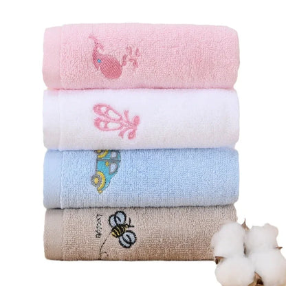 4pcs Cotton cartoon embroidery baby towels