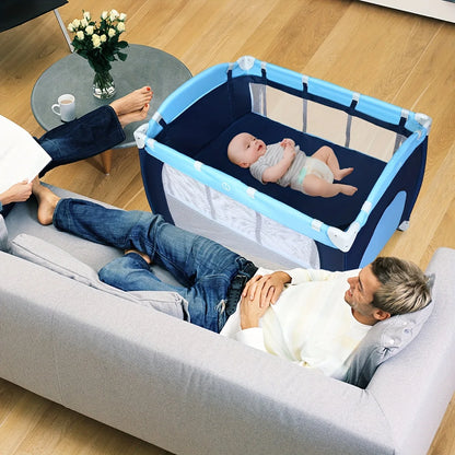 Multifunctional and Portable Crib with Washing Table