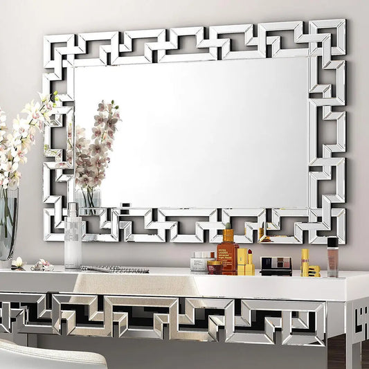 Modern Accent Mirror w Grecian Venetian Frame Edge