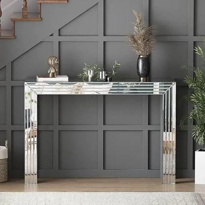 Silver Console Table with Mirrored Finished