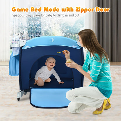 Multifunctional and Portable Crib with Washing Table