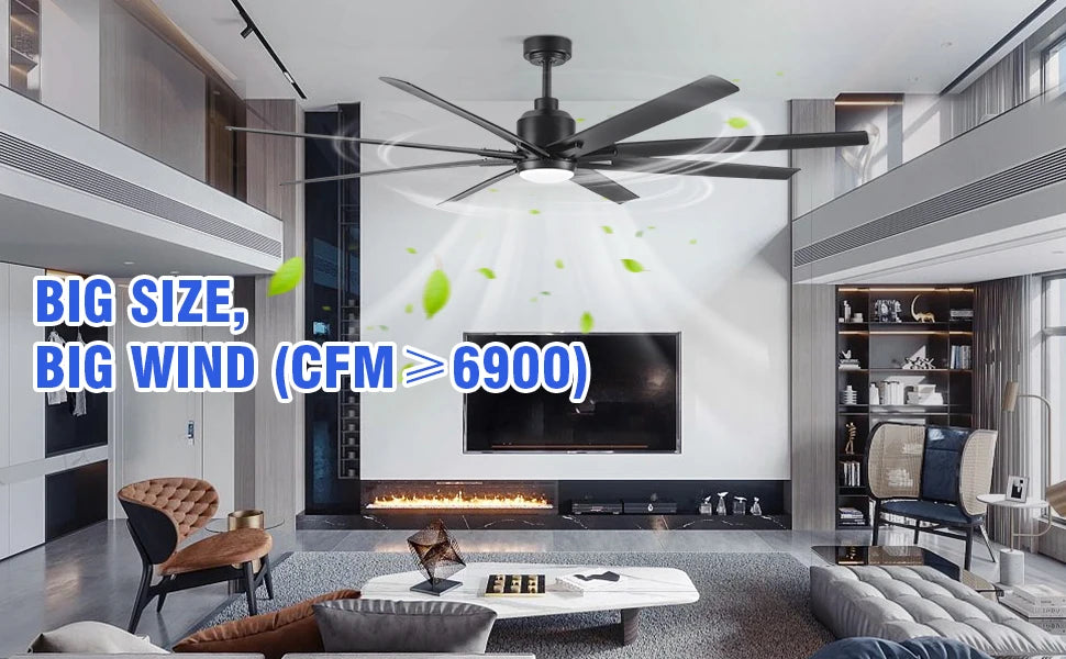 72 Inch Ceiling Fan with Light and Remote Control