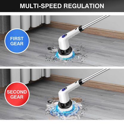 Cordless Electric Cleaning Brush with 9 Brush Heads & Extension