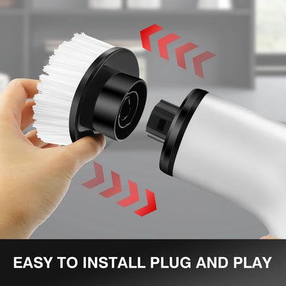 Cordless Electric Cleaning Brush with 9 Brush Heads & Extension