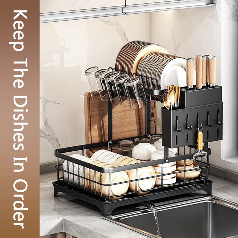 1 Or 2-Tier Kitchen Dish Drying Rack