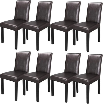 Leather Dining Chairs Set of 8