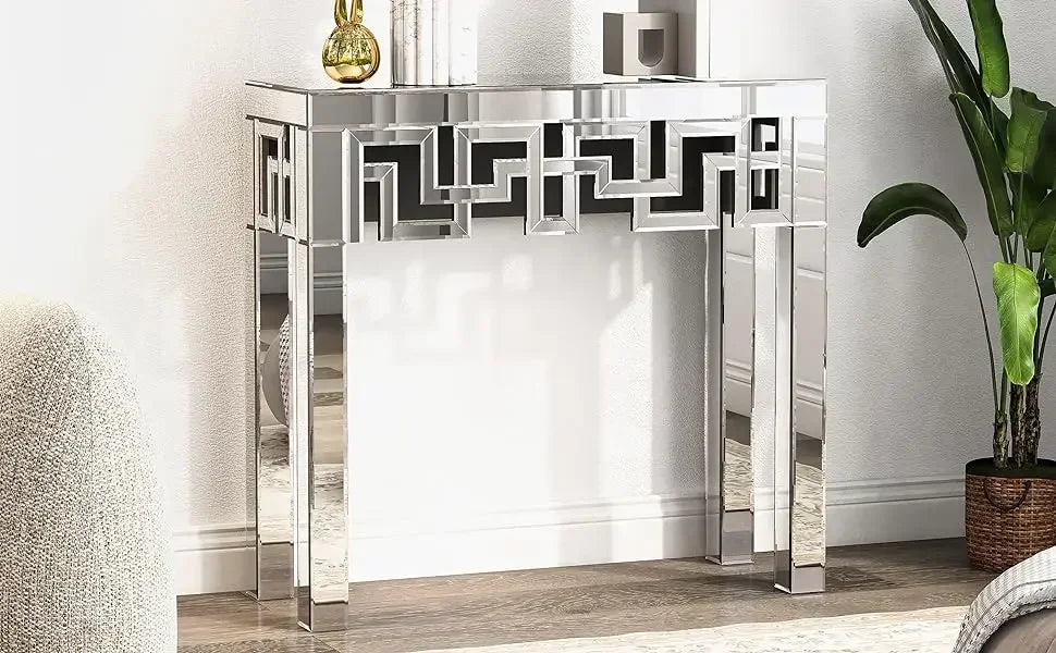 Silver Console Table with Mirrored Finished