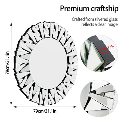 32" Round Sunburst Mirror