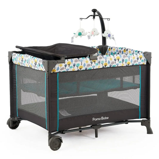 Portable Baby Playpen with Detachable Bassinet and Changing Table