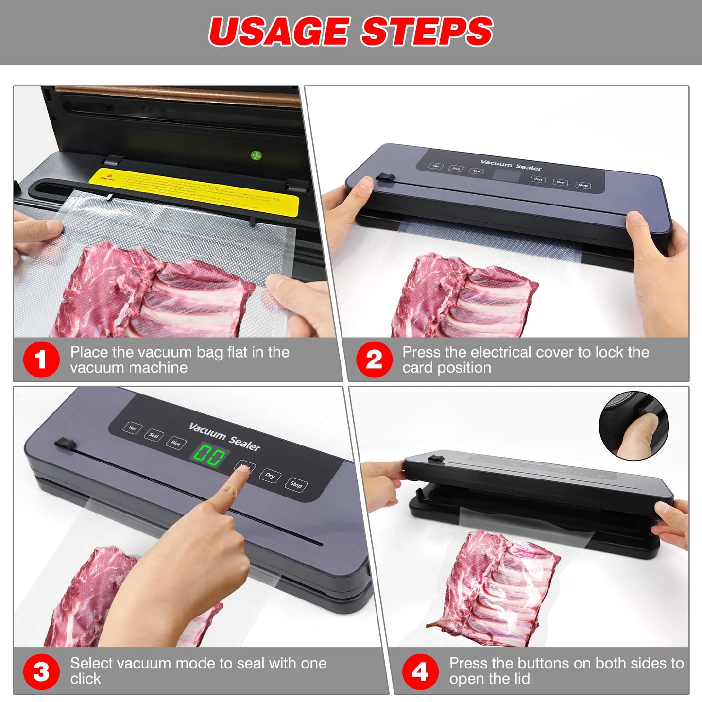 5-in-1 Multi-Functional Vacuum Sealer with 10 Sealer bags