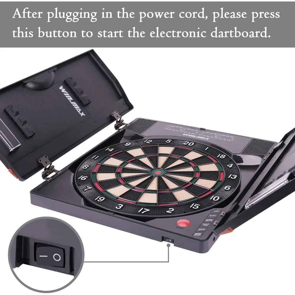 Electronic Dart Board with Cabinet and 12 Soft Tip Dart