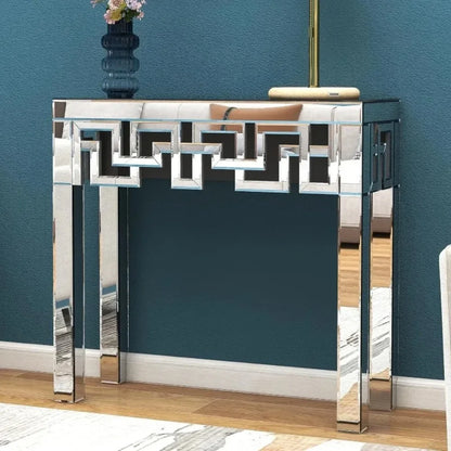 Silver Console Table with Mirrored Finished