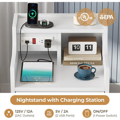 Night Stand with Charging Station