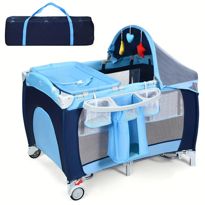 Multifunctional and Portable Crib with Washing Table