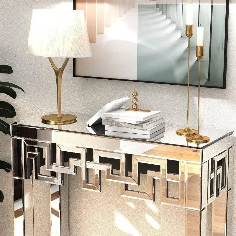 Silver Console Table with Mirrored Finished