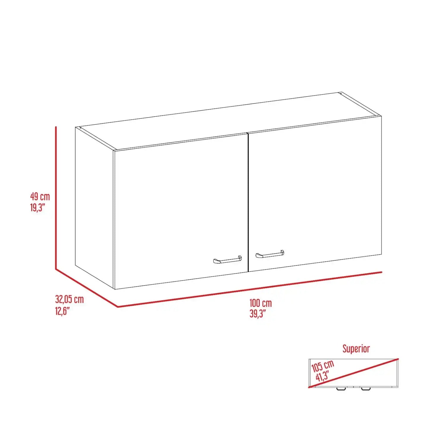 Napoles 39" W Double Door Wall Cabinet