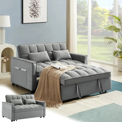 3 in 1 Pull Out Convertible Sofa Bed with USB Ports